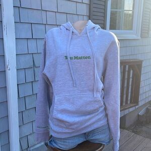YOU MATTER by DEMETRIUS HARMON Size Small Gray Hooded  Sweatshirt "You Matter"